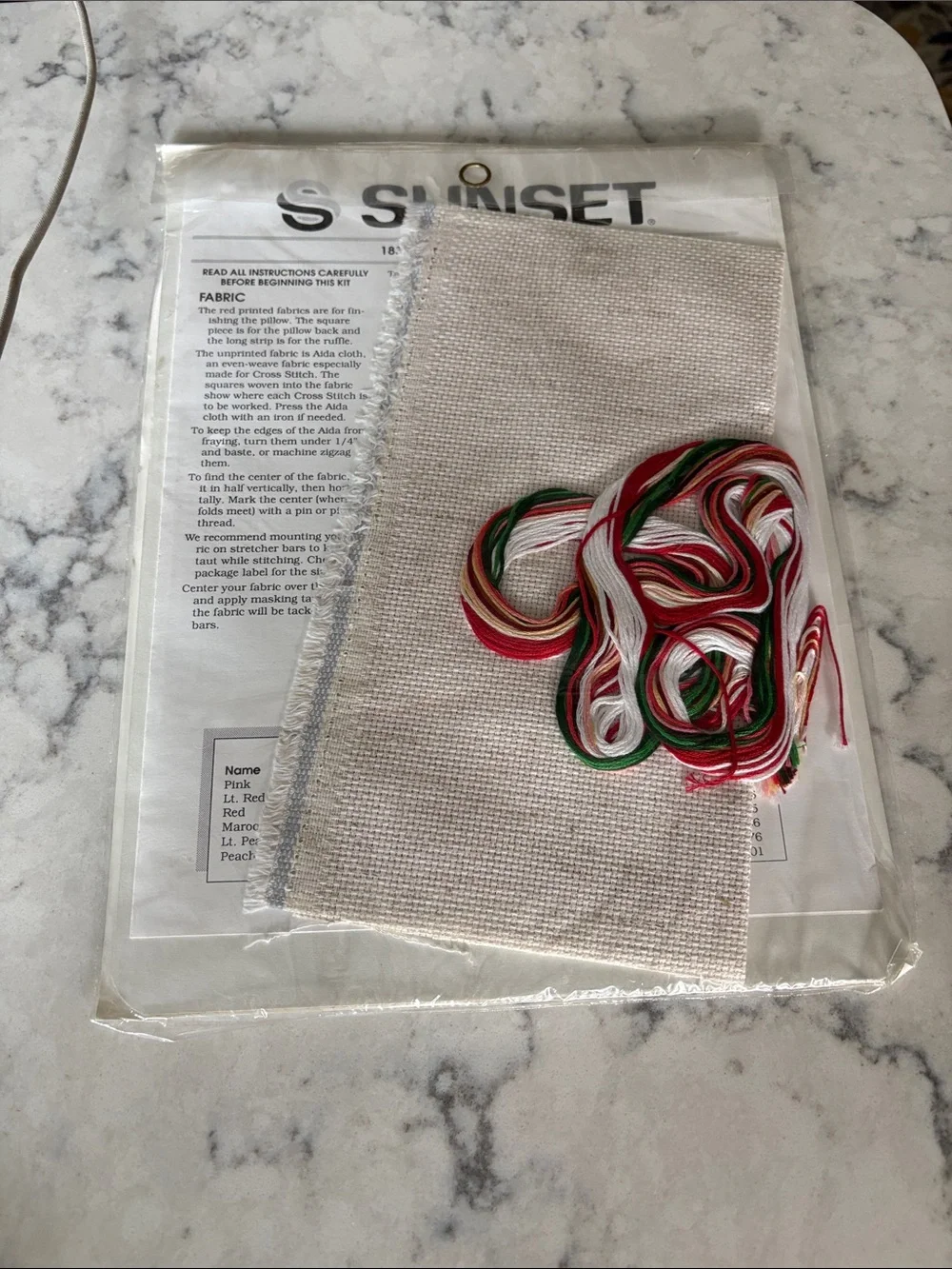 SUNSET Ho-Ho Santa Holiday Pillow Cross Stitch Kit - Red and Green